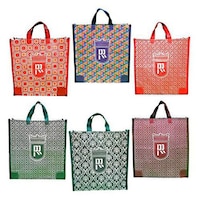 Picture of Double R Bags Canvas Shopping Bag, Multicolour-8, Pack of 6