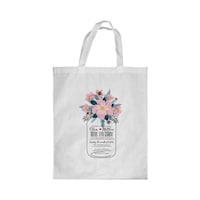 Picture of Rkn Flower Vase Printed Shopping Bag, White Small 25 X 20 Cm