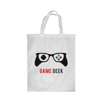 Picture of Rkn Game Geek Printed Shopping Bag, White Small 25 X 20 Cm