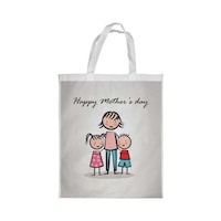 Picture of Rkn Happy Mother'S Day Printed Shopping Bag, White Small 25 X 20 Cm
