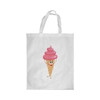 Picture of Rkn Ice Cream Printed Shopping Bag, White Small 25 X 20 Cm