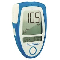 AccuSure Glucometer, Blue and White