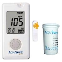 Picture of AccuSure Gold Glucometer With 35 Strips, White