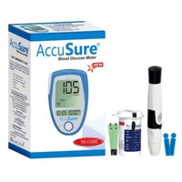 AccuSure Glucometer With 25 Strips, Blue