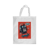 Picture of Rkn Stay Cool Printed Shopping Bag, White Small 25 X 20 Cm