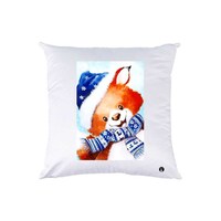 Picture of Rkn Teddy Bear Printed Throw Cushion, White, 40 X 40Cm