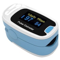 Picture of Omron Pulse Oximeter, CMS50N, Blue and White