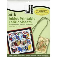 Jacquard Silk Ink Jet Fabric Sheets, 8.5" x 11", Pack of 10pcs