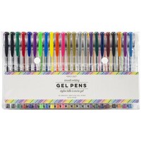 American Craft Office Gel Pens Pouch, Rainbow Striped, Pack Of 48