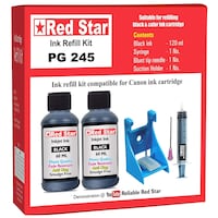 Red Star Ink Refill Kit, Black, PG 245