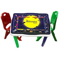Kuchikoo Multi Utility Table with Billionaire Game and Chairs, Multicolor