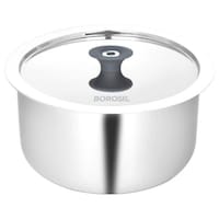 Borosil Induction Bottom Cookware Set Stainless Steel, Pack of 2