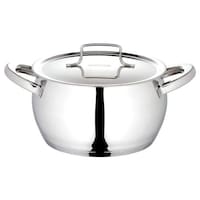 Borosil Handi With Lid Induction Bottom, Stainless Steel, 2.9L