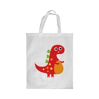 Picture of Rkn Cartoon Dinosaur Printed Shopping Bag, White Small 25 X 20 Cm, RKN16228