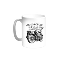 Decalac Motorcycle Printed Coffee Mug, White, 11Oz, RKN12720