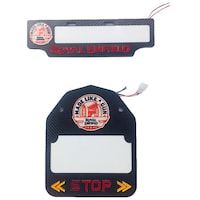 Acrylic Number Plates LED Light for Royal Enfield All Models, Red & White