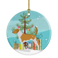 American Foxhound Merry Christmas Tree Ceramic Ornament, BB2916CO1
