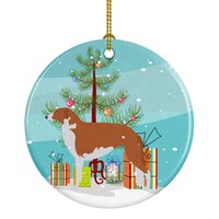 Borzoi Russian Greyhound Merry Christmas Tree Ceramic Ornament, BB2917CO1