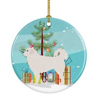 Polish Tatra Sheepdog Merry Christmas Tree Ceramic Ornament, BB2945CO1