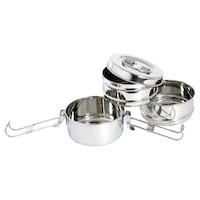 Picture of Futensils 3- Tier Stainless Steel Tiffin Box, 6x3 With Bottle, 700ml