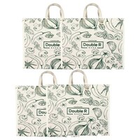 Picture of Double R Bags Canvas Shopping Bags, Green, Pack of 4, Short Handle
