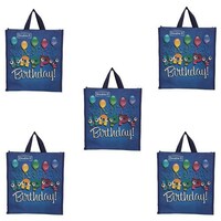 Picture of Double R Bags Canvas Shopping Bag, Birthday Multicolour-2, Pack of 6