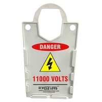 KRM Loto 10-Piece Danger 11000 Volts Display Tag Holder, Large