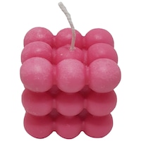 Bubble Cube Decor Candle, Pink