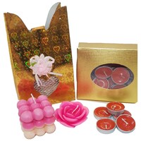 Picture of Bubble Rose Tealight Candle Set, Multicolor