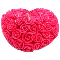 Picture of Rose Flower Heart shaped Aroma Candle, Red