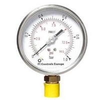 Instrume PI Controls Europe SS Brass Connection Pressure Gauge