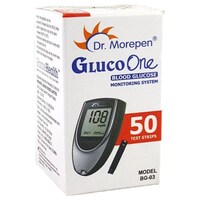 Dr. Morepen Gluco One Glucometer with 50 Strips, White and Grey