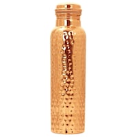 Rengvo Hammered Copper Water Bottle, 1 Litre