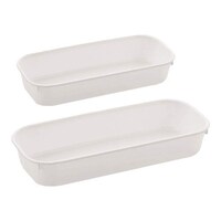 Picture of JRM Desk Drawer Organizer Tray, White, Set of 2