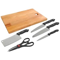 Picture of Hridaan Wooden Chopping Board with Knife Set and Scissor