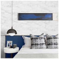 Hridaan White Stripped Design Self Adhesive Wallpaper, 45x600 cm