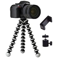 Picture of ‎Techlife Fully Flexible Foldable Octopus Tripod Stand, Black & White