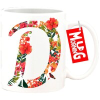Picture of Mug Morning Letter D Mug, Floral Design