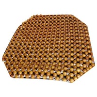 Q1 Beads Octagonal Shaped Wooden Beads Car Seat Cushion, Medium, Brown