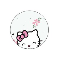 Picture of BP Hello Kitty Printed Round Pin Badge, White