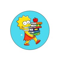 Picture of BP Simpsons Nerd Printed Round Pin Badge, Large
