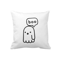 Picture of 1st Piece Boo Ghost Printed Square Pillow, White, 40 x 40cm
