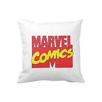Picture of 1st Piece Marvel Logo Printed Square Pillow, White, 40 x 40cm