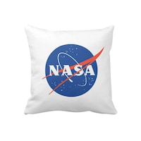 Picture of 1st Piece Nasa Logo Printed Square Pillow, White, 40 x 40cm