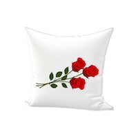 Picture of REGAL IN HOUSE 3 Roses Printed Cotton Cushion, 45 x 45cm