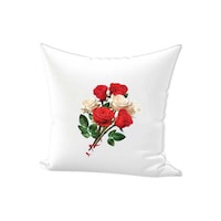 Picture of REGAL IN HOUSE Rose Bouquet Printed Cotton Cushion, 45 x 45cm