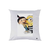 Picture of RKN Cartoon Minions Printed Pillow, White, 40 x 40cm