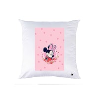RKN Minnie Mouse Printed Polyester Pillow, White, 40 x 40cm