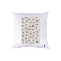 Picture of RKN Tiled Floral Printed Polyester Pillow, White, 40 x 40cm