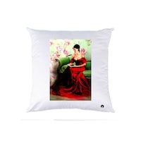 Picture of RKN Red Gown Printed Polyester Pillow, White, 40 x 40cm
